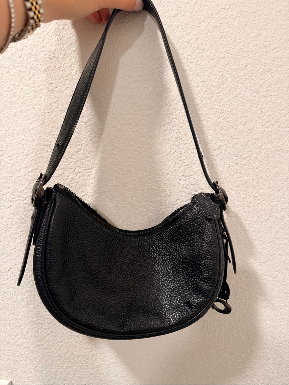 Coach Luna Black Leather Shoulder Bag